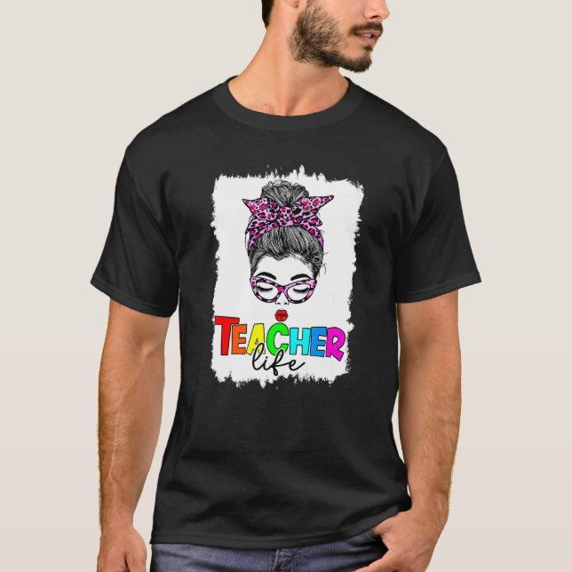 Camiseta Professora Mulher Viva Lâmpadas de Arma Leopard Mo (Frente)