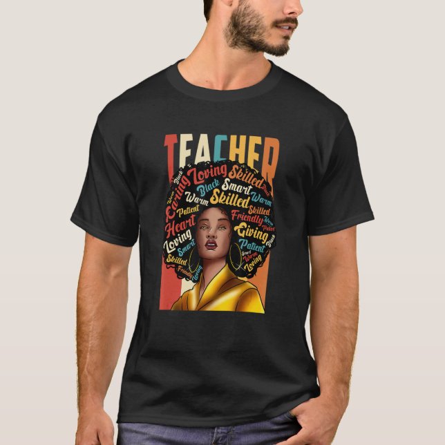 Camiseta Professora Negra Afro Mês da História da Negritude (Frente)