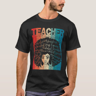 Camiseta Professora Negra Afro Retro Mês da História Negra