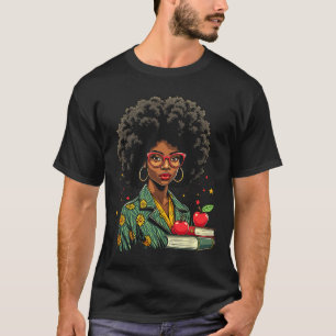 Camiseta Professora Negra Afro Retro Mês da História Negra