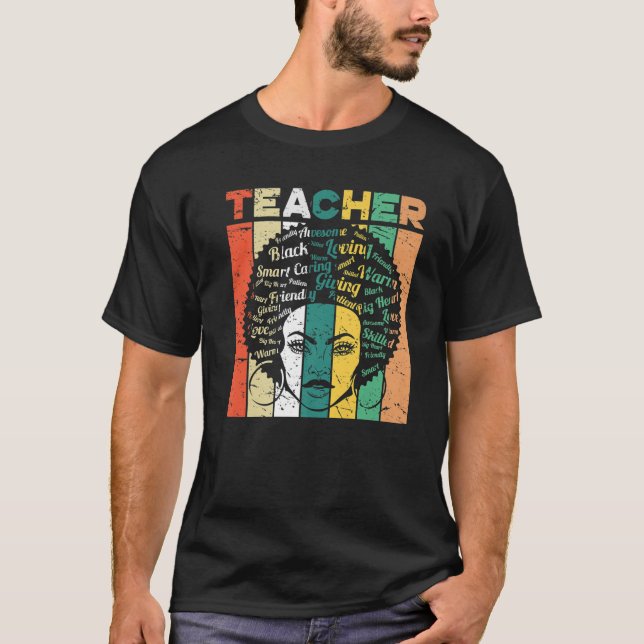 Camiseta Professora negra História negra mês orgulhosa afri (Frente)