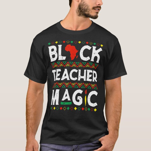 Camiseta Professora Negra Magic Melanin Pride Negra Históri (Frente)