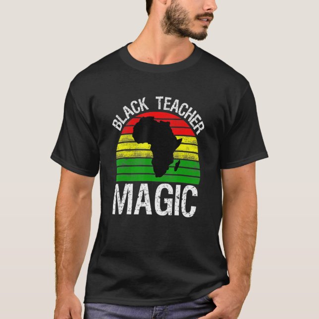 Camiseta Professora Negra Magic Melanin Pride Negra Históri (Frente)
