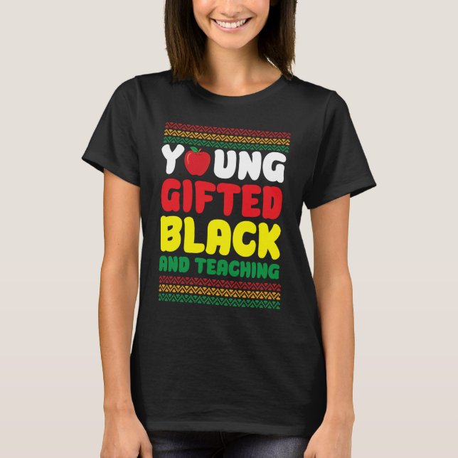 Camiseta Professora Negra-Negra-Americana (Frente)