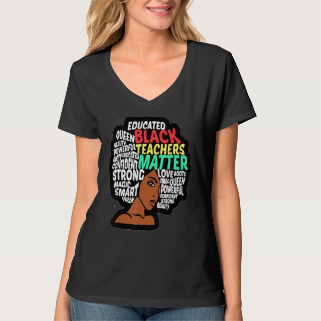Camiseta Professora Negra Professora Inteligente Afro Ama M (Frente)