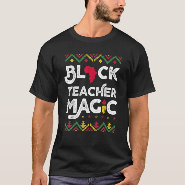 Camiseta Professora Negra Professora Magia História Negra M (Frente)