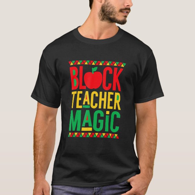 Camiseta Professora Negra Professora Mágica História Negra  (Frente)
