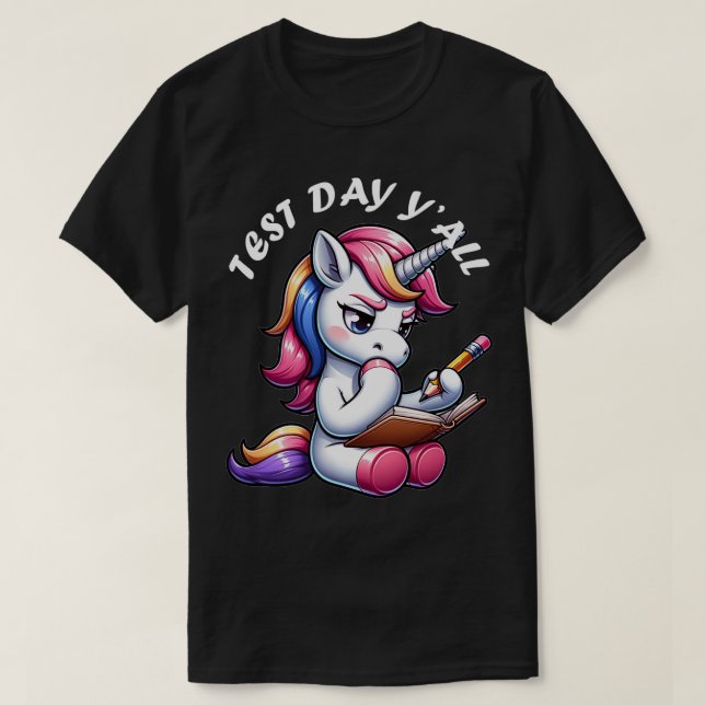 Camiseta Professora no Dia de Teste que Testa Garota do Uni (Frente do Design)