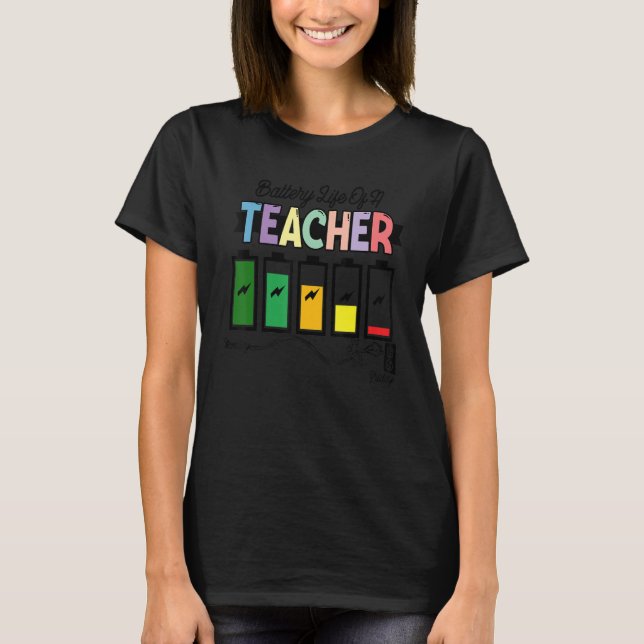 Camiseta Professora Para Homens Mulher Bateria Vida De Prof (Frente)