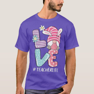 Camiseta Professora Páscoa de vida Gnomo Bunny Adora Páscoa