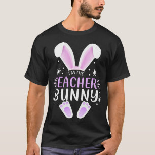 Camiseta Professora Páscoa do Partido Familiar Bunny Face C
