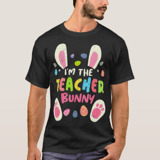 Camiseta Professora Páscoa do Partido Familiar Bunny Face C
