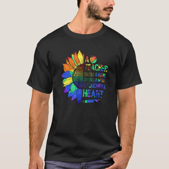 Camiseta Professora Pega Mão Abre Mente E Toca (Frente)