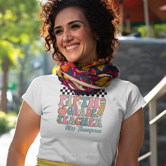 Camiseta Professora Personalizada do Grau 5 (Criador carregado)