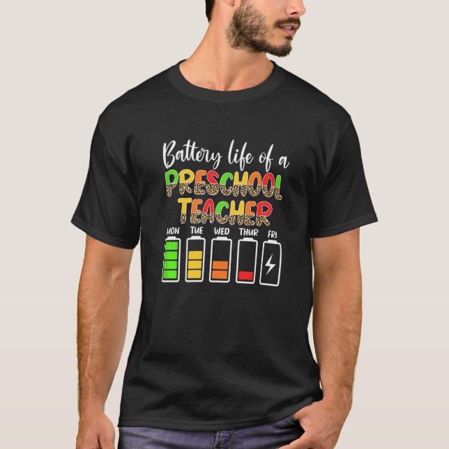 Camiseta Professora Pré-K da Autonomia da Bateria do Profes (Frente)