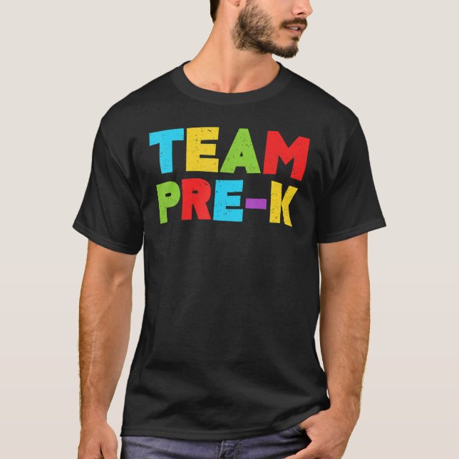 Camiseta Professora Pré-K Da Equipe De Volta À Escola (Frente)