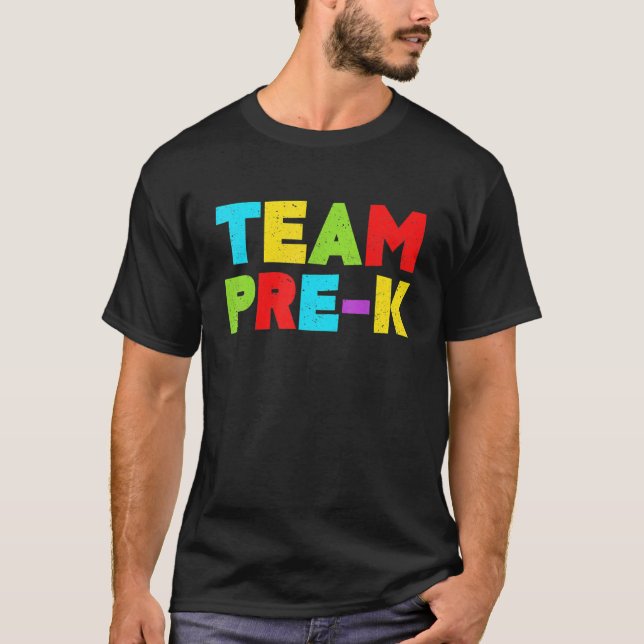 Camiseta Professora Pré-K Da Equipe De Volta À Escola (Frente)