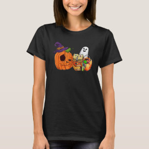 Camiseta Professora Pumpkin Wity Scary Book Canetas Fantasm