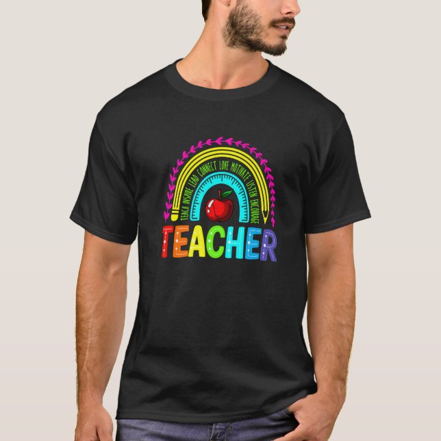 Camiseta Professora Rainbow Graphical Inspirational Teache (Frente)