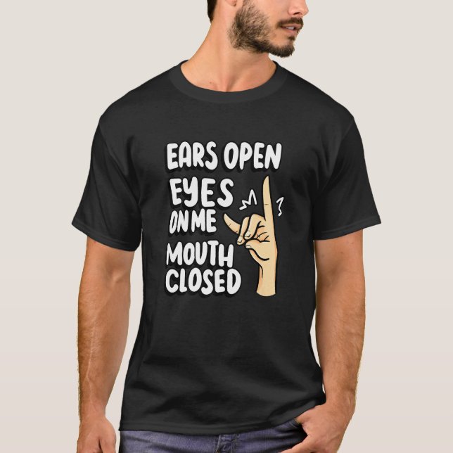 Camiseta Professora Silenciosa Fox Ears Abre Olhos Em Mim B (Frente)