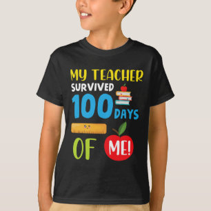 Camiseta Professora Sobreviveu A 100 Dias De Mim Divertido