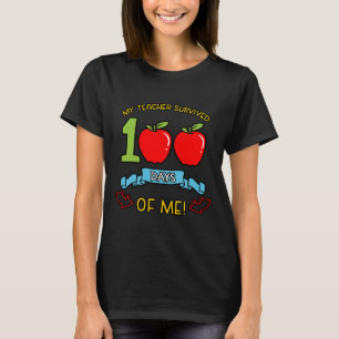 Camiseta Professora Sobreviveu A 100 Dias Do Meu Estudo No