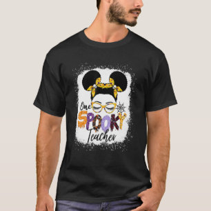 Camiseta Professora Spooker Messy Bun Skull Black Girls Eng