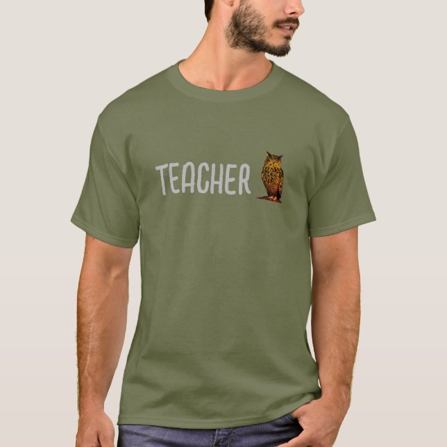 Camiseta Professora, T-Shirt da Coruja de Águia (Frente)
