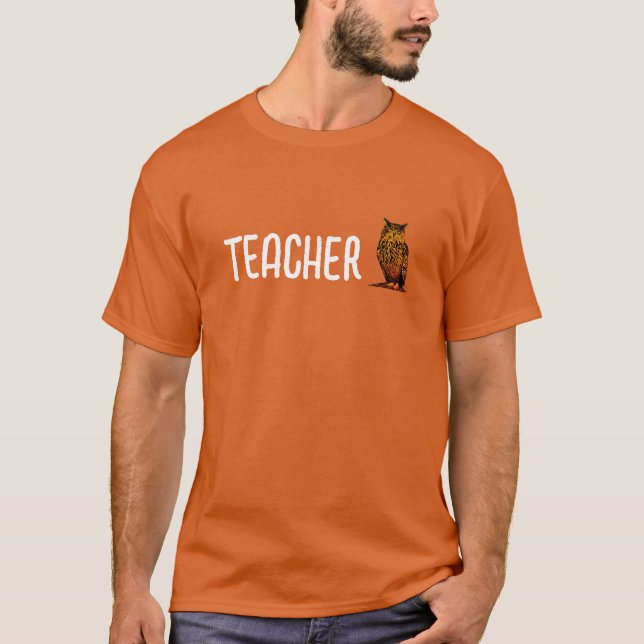 Camiseta Professora, T-Shirt da Coruja de Águia (Frente)