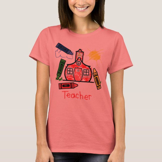 Camiseta Professora T Shirt - Escola e Camarões (Frente)