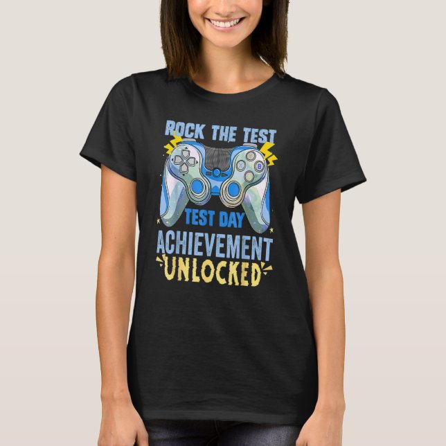 Camiseta Professora Testando Staar Test Exam Gamer Rock The (Frente)