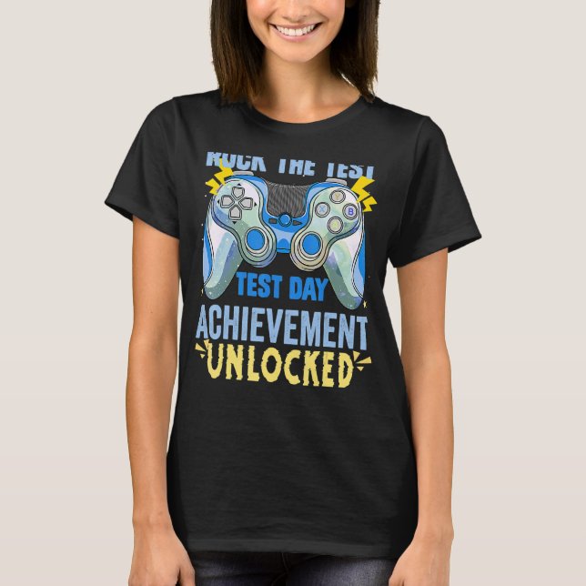 Camiseta Professora Testando Staar Test Exam Gamer Rock The (Frente)