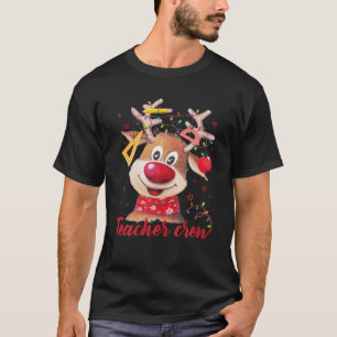 Camiseta Professora Tripulante Rudolph Reindeer Vestindo Lu