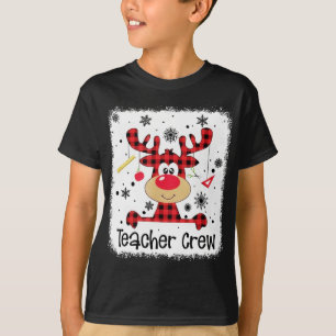 Camiseta Professora Tripulante Vermelha Xadrez Vermelha Cut