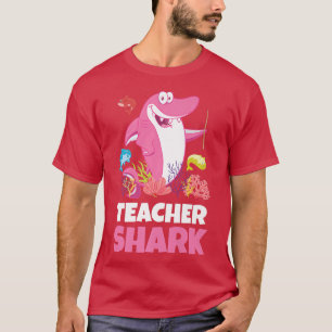 Camiseta Professora Tubarão Engraçado Rosa-Rosa-Rosa-Rosa-S
