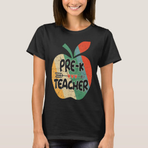 Camiseta Professora Vintage Pre K De Volta À Escola