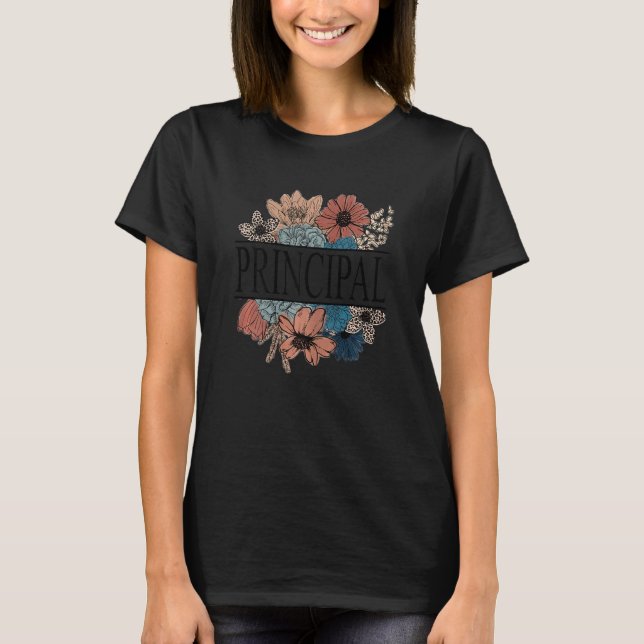 Camiseta Professoras Principal    Flor Retro Professora (Frente)