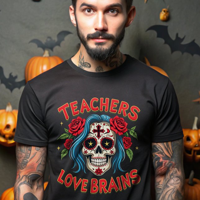 Camiseta Professores Adoram Cérebros de Açúcar do Halloween (Criador carregado)