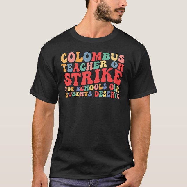 Camiseta Professores Columbus Ohio em Greve de Professores  (Frente)