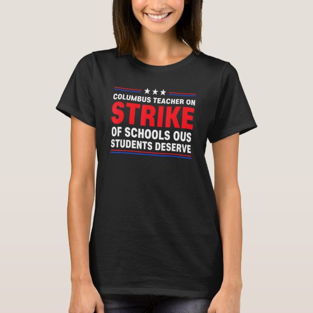 Camiseta Professores Columbus Ohio em Greve de Professores  (Frente)