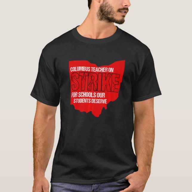 Camiseta Professores Columbus Ohio em Greve de Professores  (Frente)