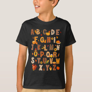 Camiseta Professores Crianças Alphabet Turquia Bomba Obriga