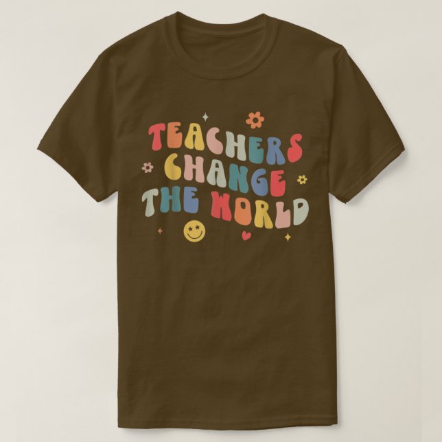 Camiseta Professores Da Groovy Mudam Seu Professor De Novo  (Frente do Design)