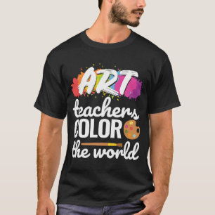 Camiseta Professores de Arte Colorem o Gráfico Colorido Mun