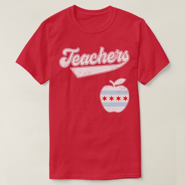 Camiseta Professores de Chicago financiam nosso futuro verm (Frente do Design)