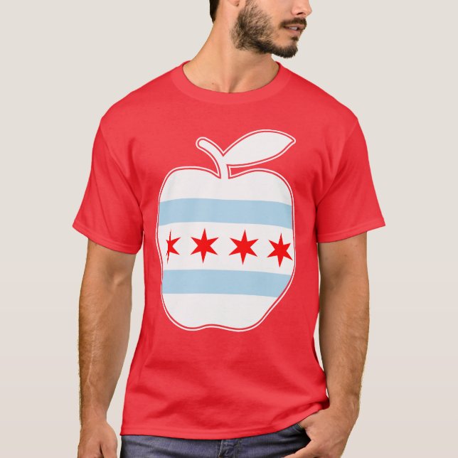 Camiseta Professores De Chicago Red Para A Bandeira Da Appl (Frente)