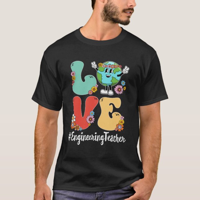 Camiseta Professores de Engenharia do Retro Love World Eart (Frente)