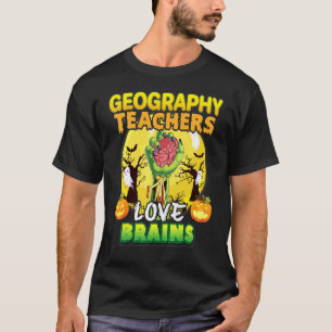 Camiseta Professores de Geografia Adoram Cérebros Horror Ab