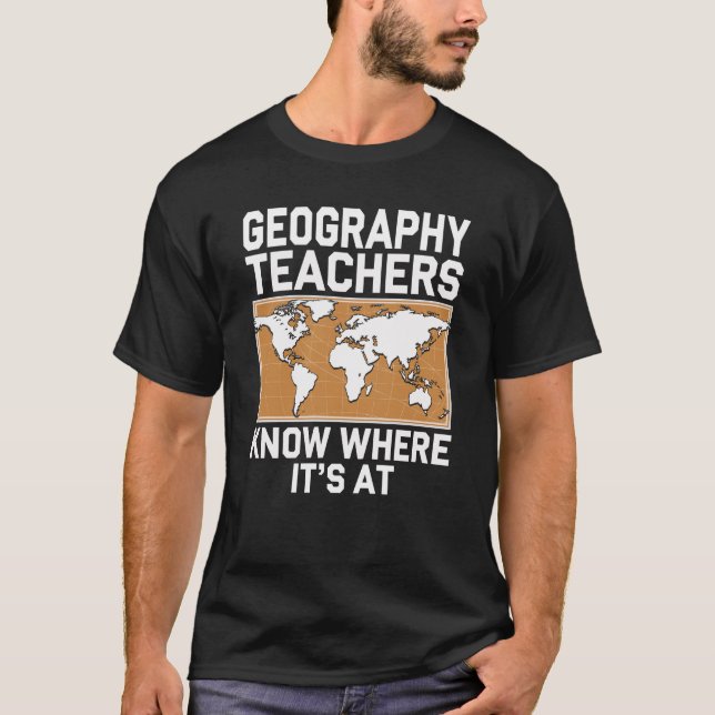 Camiseta Professores de Geografia sabem onde está (Frente)