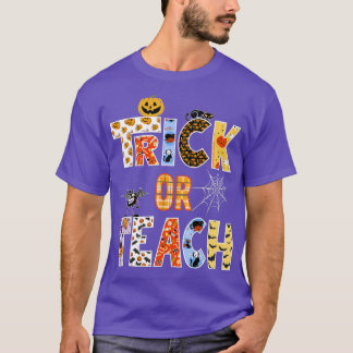 Camiseta Professores de Halloween Trick ou Ensino do Ensino